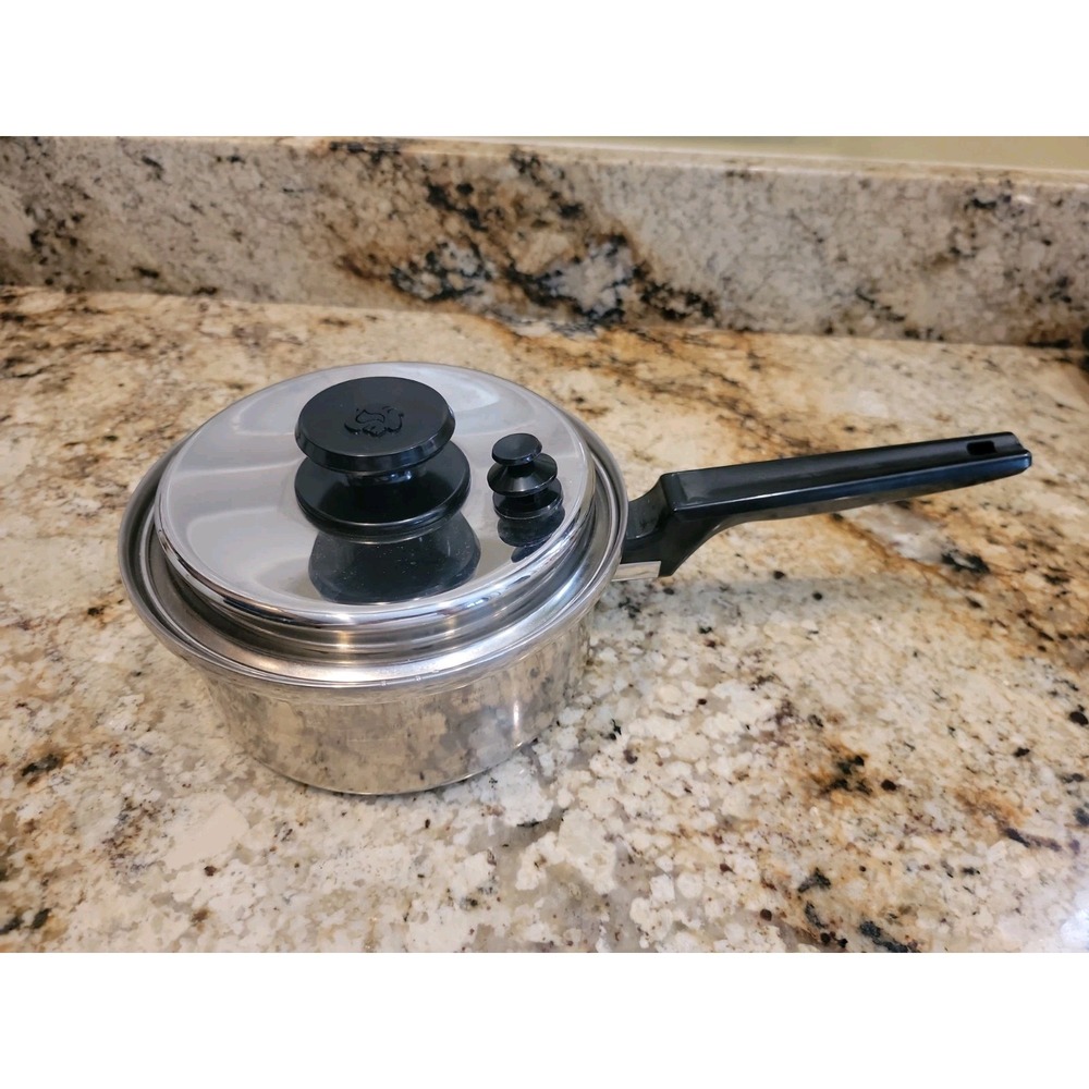 ROYAL PRESTIGE 2 Qt Saucepan & Lid 7-Ply T304 Surgical Steel Titanium Alloy USA